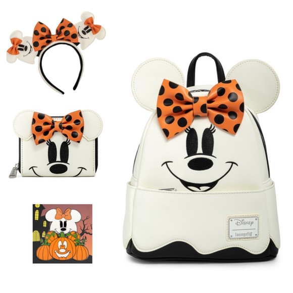 Longefly‎ Disney Ghost Minnie Glow in the Dark Mini Backpack, Wallet, Ears & Pin main image 12